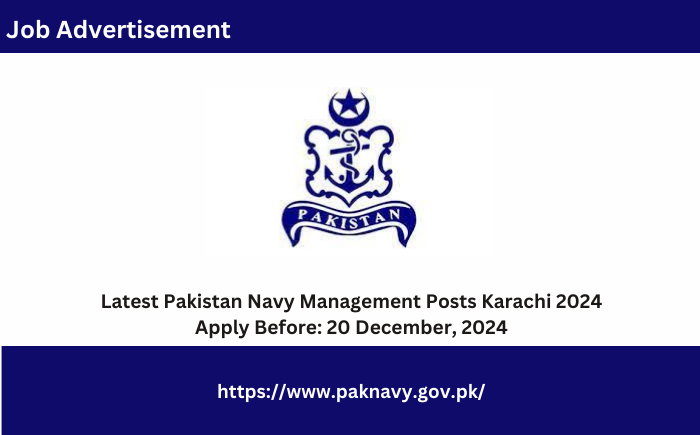 Pakistan Navy Management Posts Karachi 2024